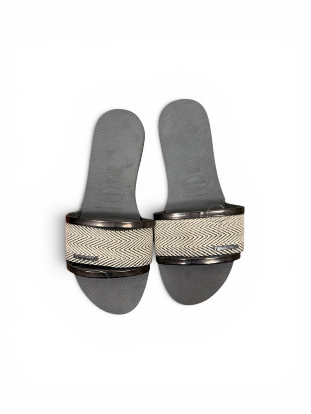 Havaianas You Trancoso Steel Grey Slide Sandals size 9-10